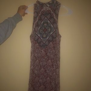 Cute high neck, open back, sundress